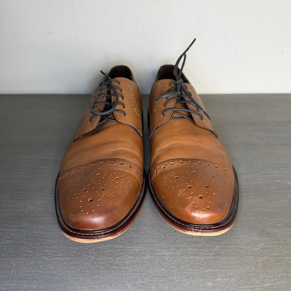 Joseph Abboud Mens Brown Italian Leather Brogue Oxford Dress Shoes Size 9.5 4HFU main image 9